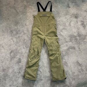 Burton Skylar Snow Bibs Youth Size XL 14/16 Green Snow Pants Overall Room 2 Grow